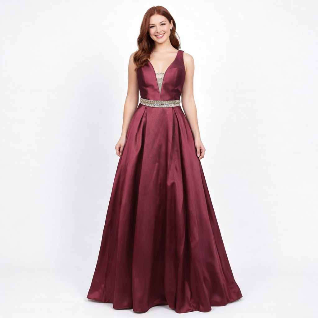 Prom Dress 2 Piece Formal Evening Gown Size 6 Wine Wedding Party Pageant Dress